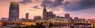 Skyline view at dusks of Nashville, TN
