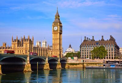 Big Ben at the north end of the Palace of Westminster in London, England