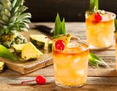 Mai Tai Cocktail with Pineapple and Cherry