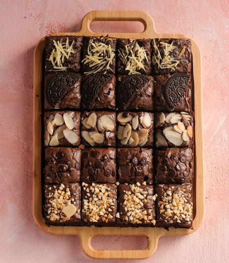 gourmet tray of brownies