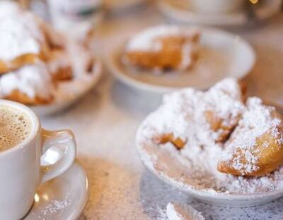 Beignet and coffee from Cafe du Monde