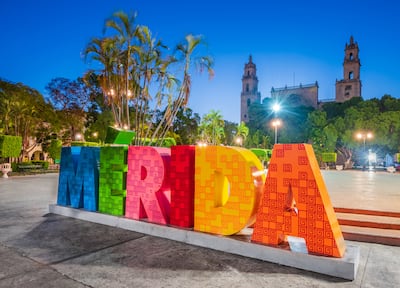 Colorful Merida city sign 