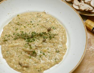 Creamy mushroom risotto from Beverly Hilton