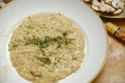 Creamy mushroom risotto from Beverly Hilton