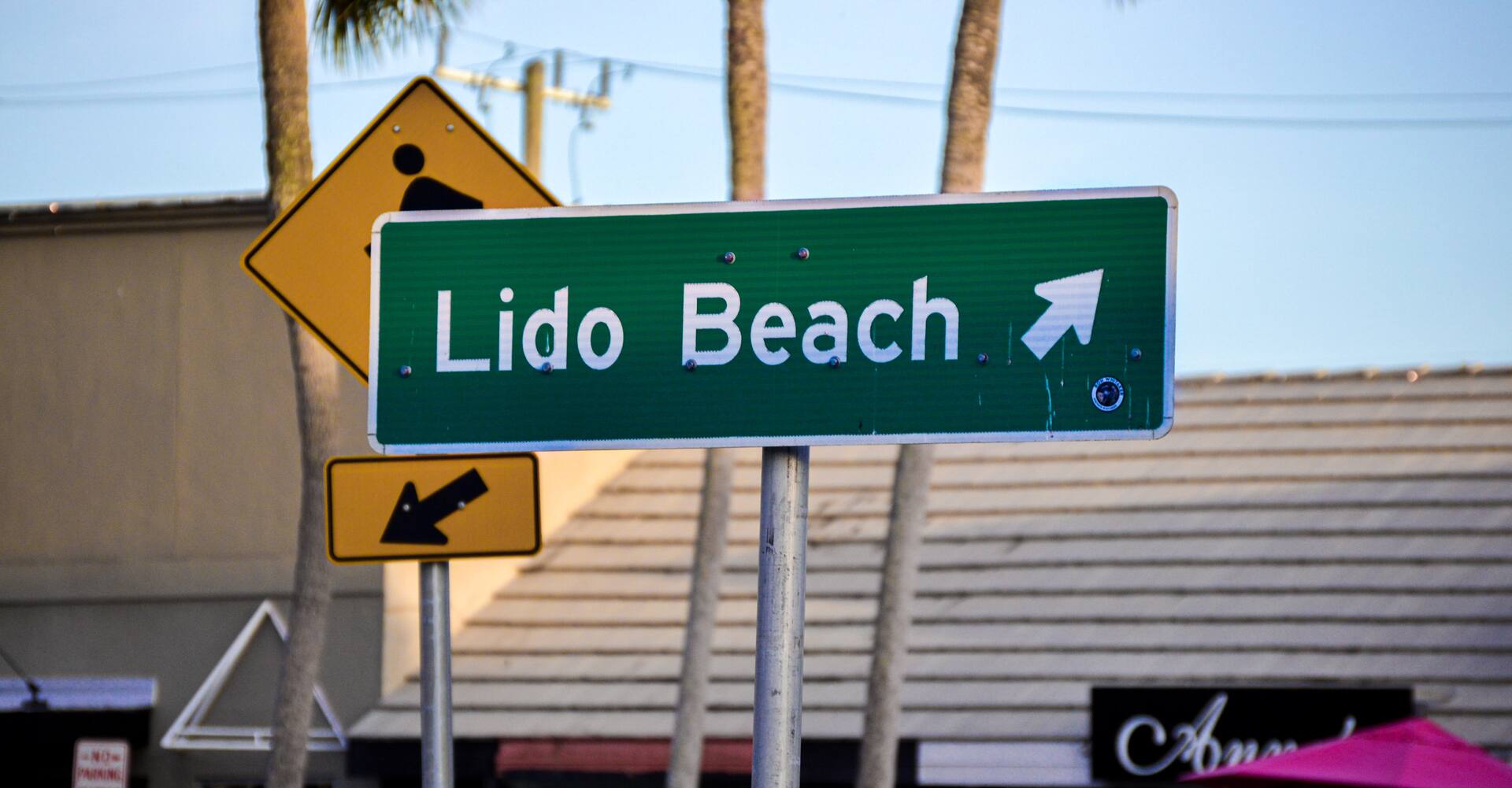 Lido Beach sign in St Armands Cir, Sarasota, FL, USA