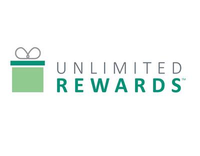 Unlimited Rewards logo in green and grey with icon of a gift 