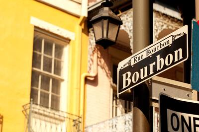 Bourbon Street street sign.