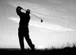 Silhouette of Man Playing Golf