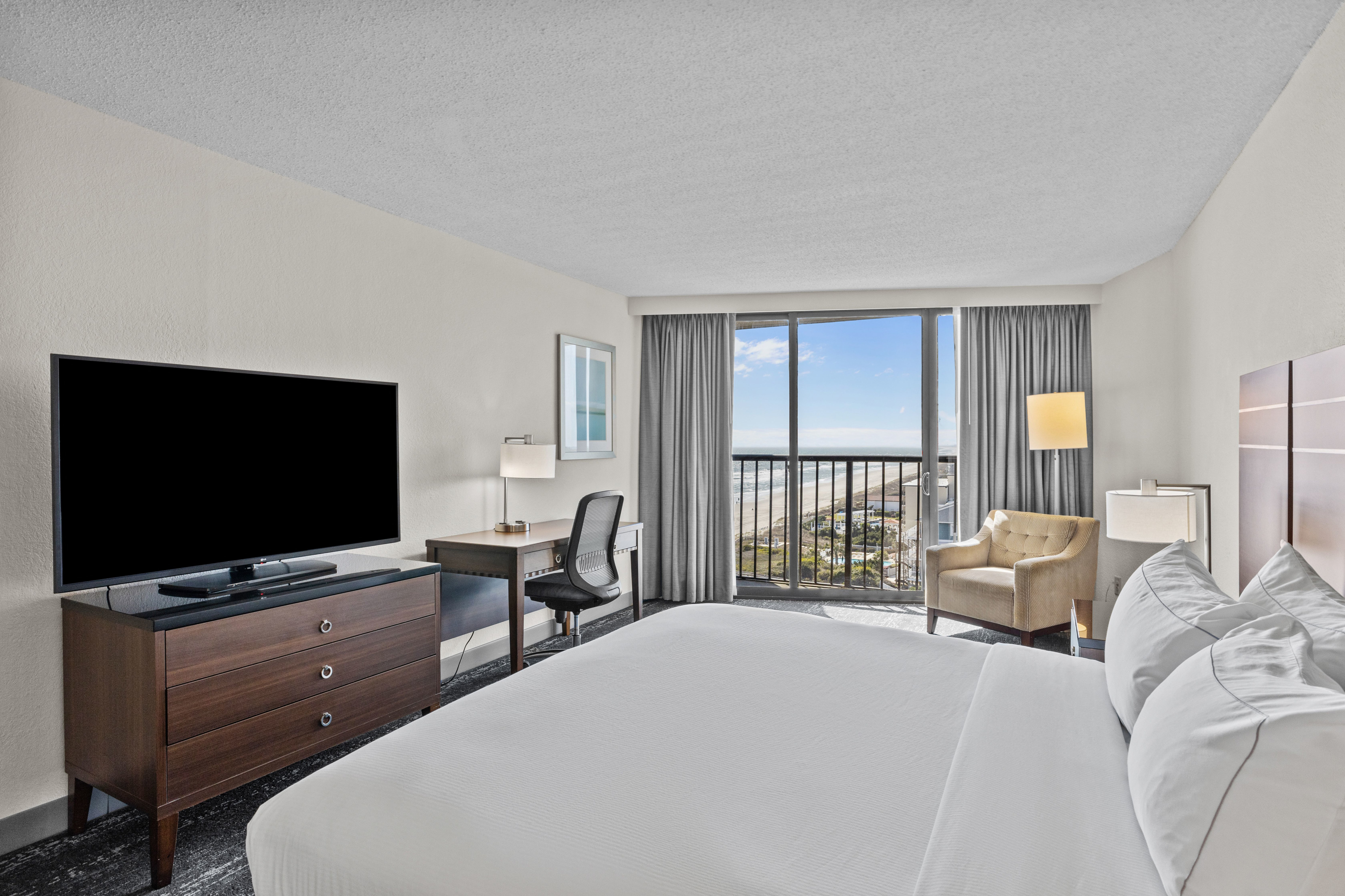 King Guest Room with Desk HDTV and Balcony with Ocean View