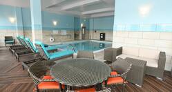 Indoor Heated Pool and Seating Area