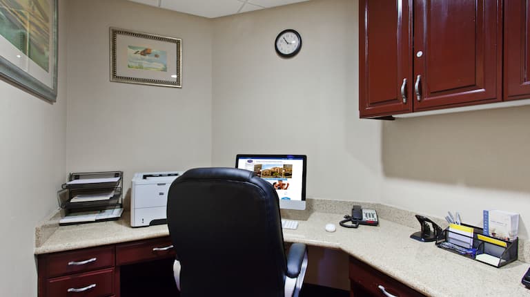 Business Center with Deskotp Computer, Printer and Computer Chair