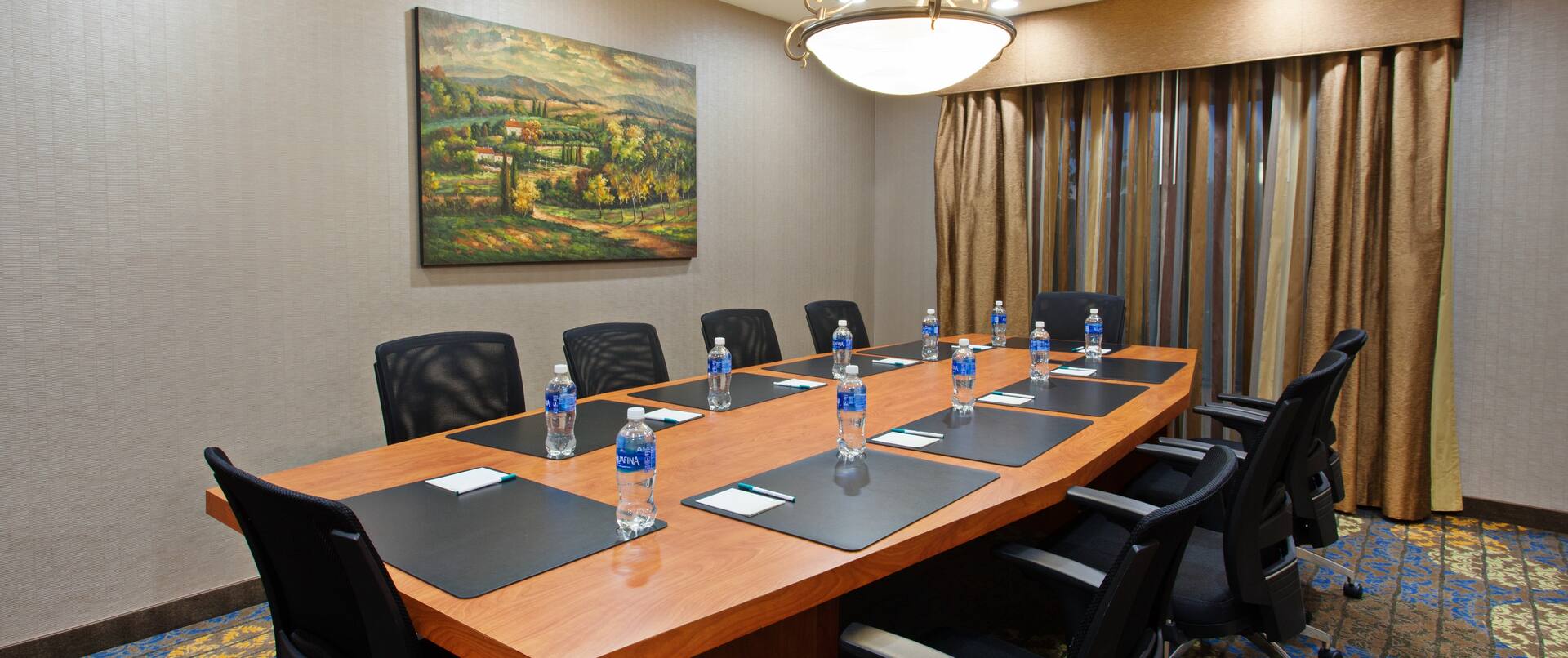 Boardroom with table and chairs