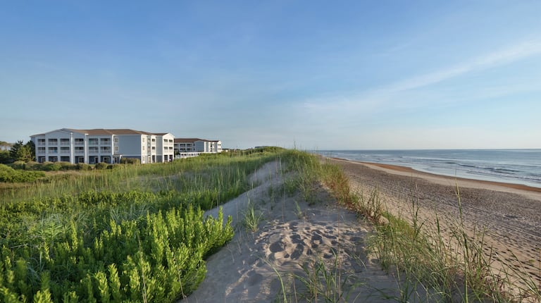 East View of Hotel from Beach