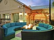 Outdoor Patio Seating With Fire Pit Evening