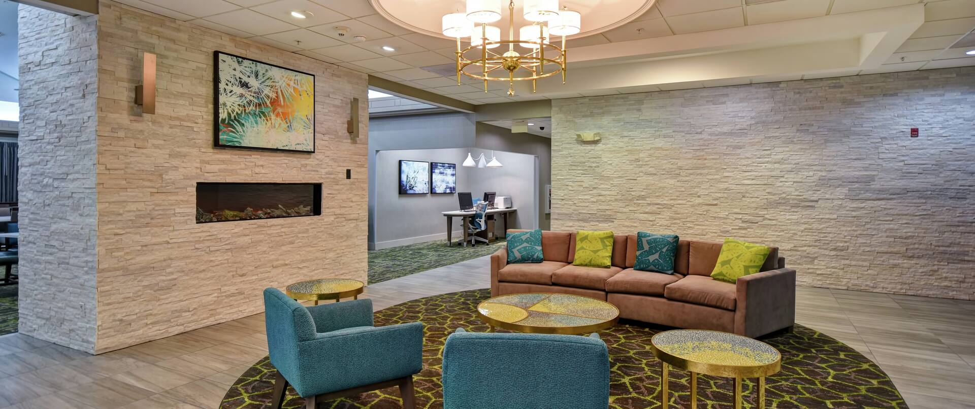 Hotel Lobby Seating Area And Business Center