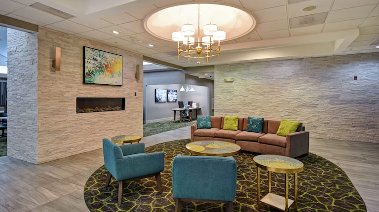 Hotel Lobby Seating Area And Business Center