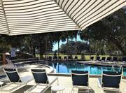 Outdoor Poolside Deck Chairs with Umbrella