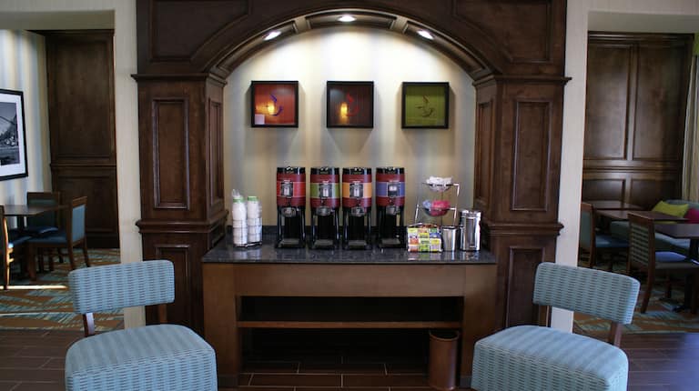 Coffee Station and Seating in Lobby