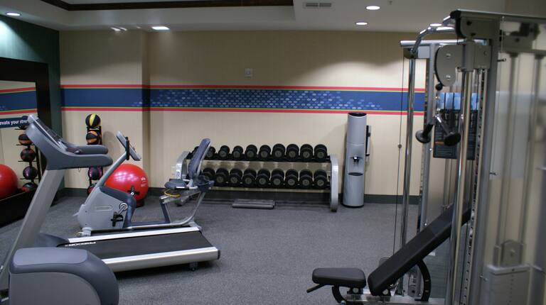 Fitness Center Free Weights and Workout Equipment