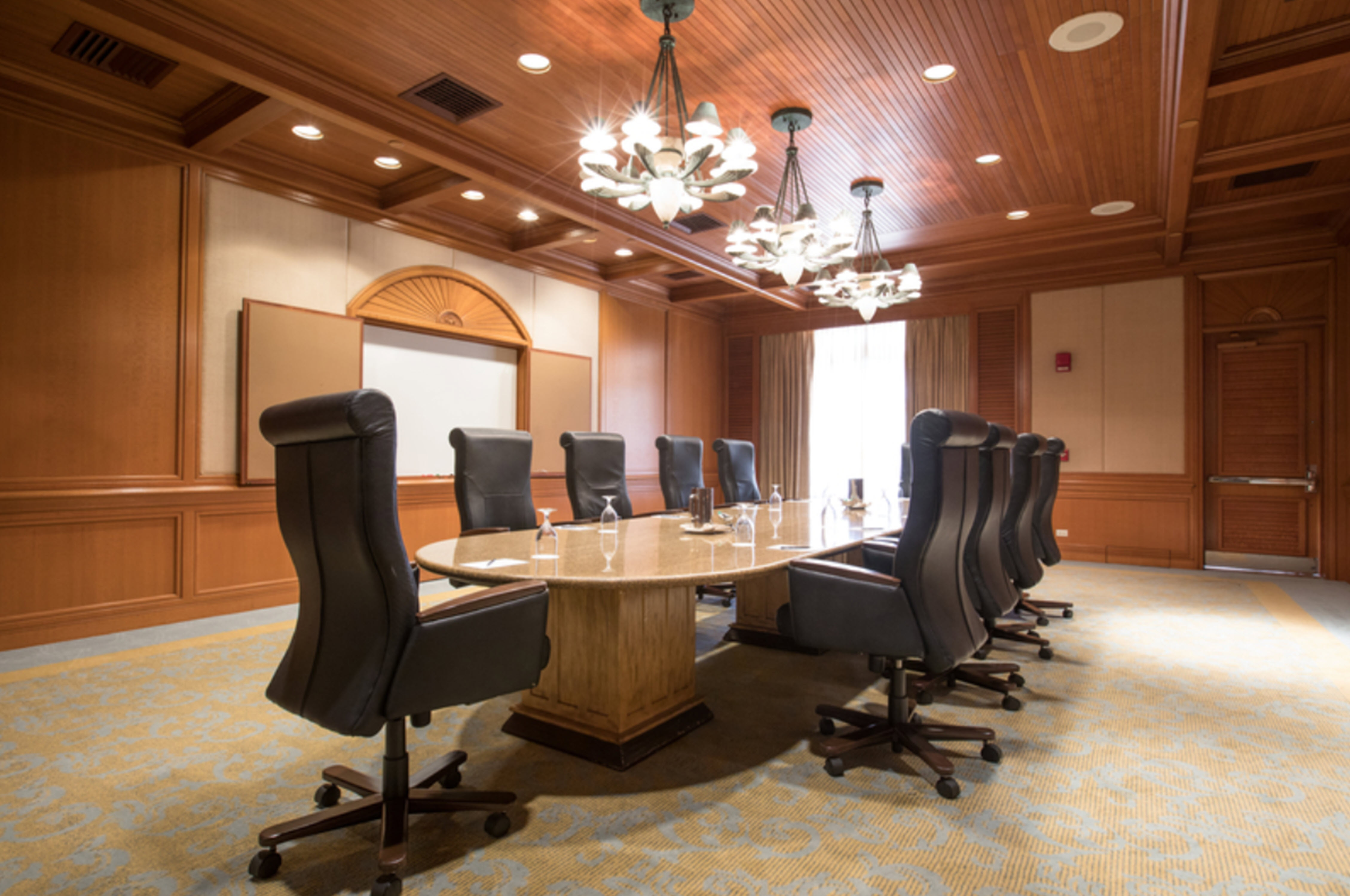 Boardroom with wood panelling
