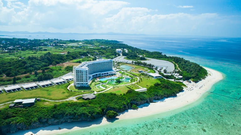 Hotel exterior arial view