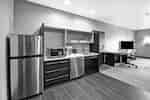 Stainless Steel Kitchen Appliances and Work Desk