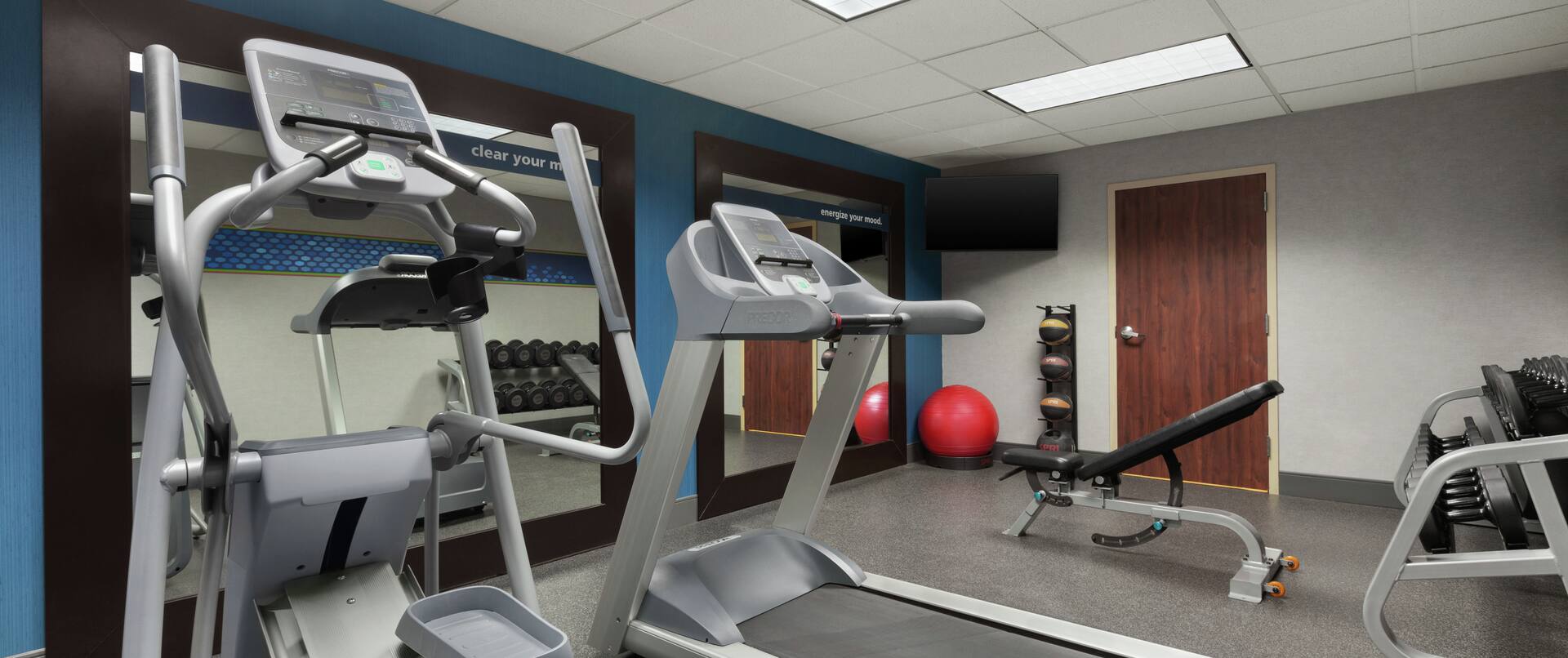 Fitness center with cardio machines