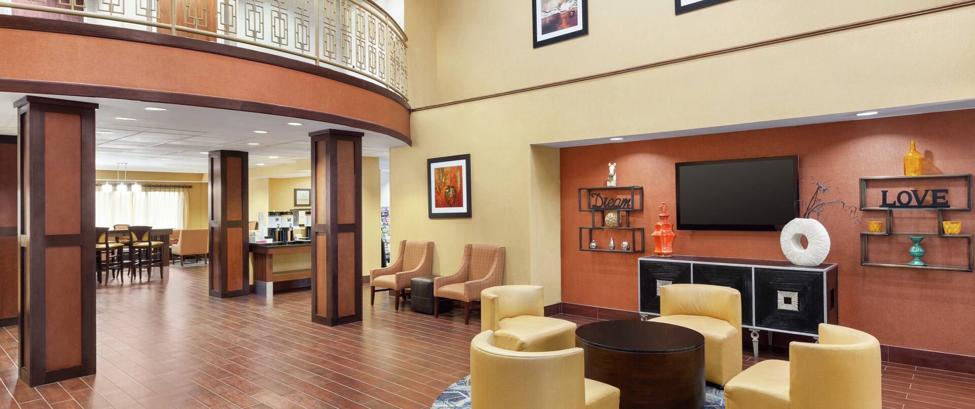 Lobby area with comfortable chairs