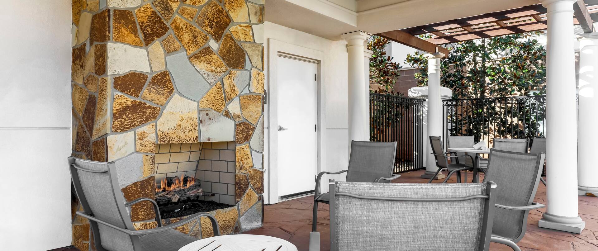 Outdoor Patio Area with fire and seating