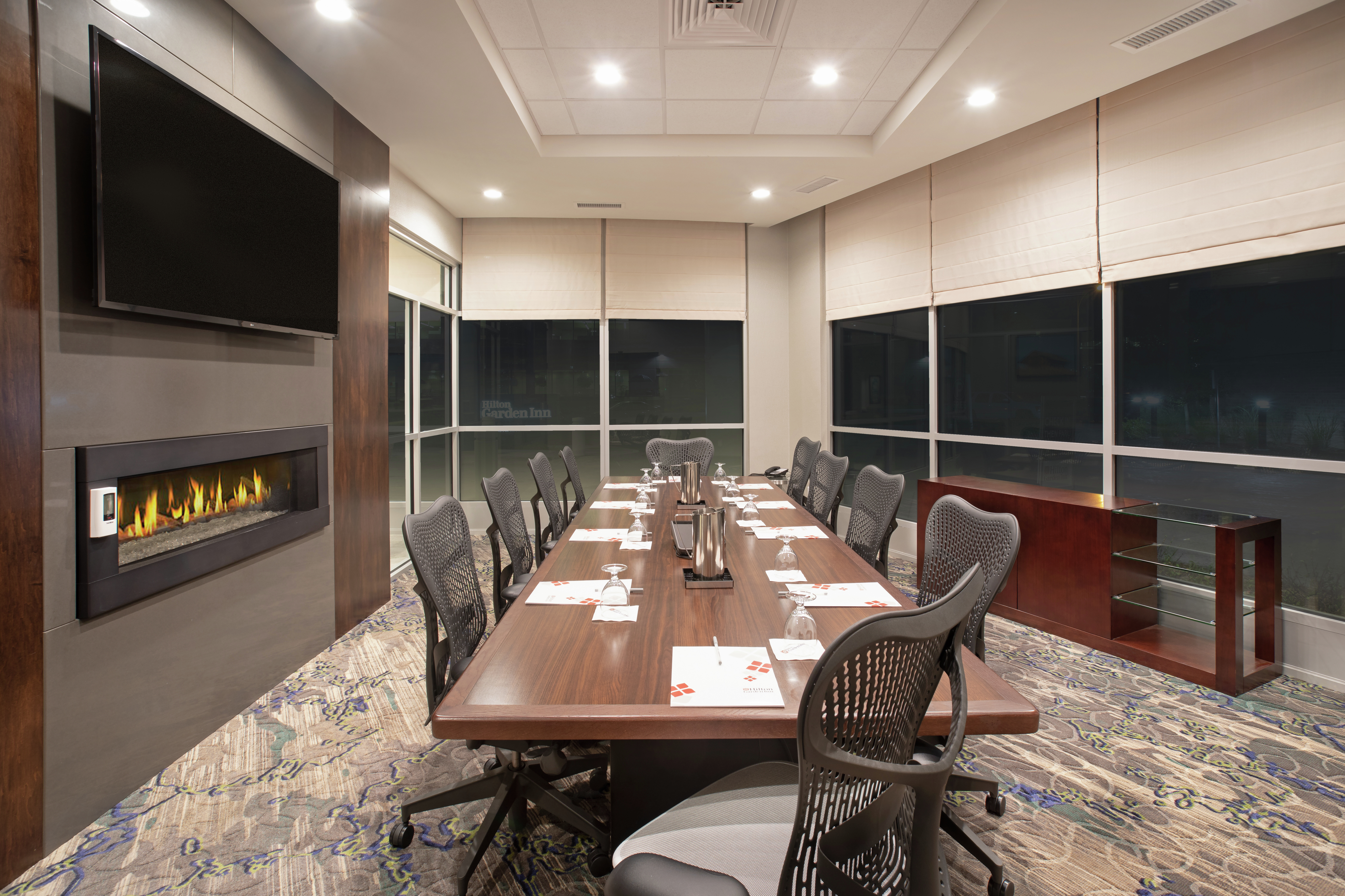 Boardroom with Fireplace and TV