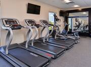 Fitness Center with Three Treadmills, Cross-Trainer, Cycle Machine and Two Wall Mounted HDTVs