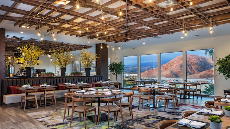 Restaurant Seating Area with View over the Mountains