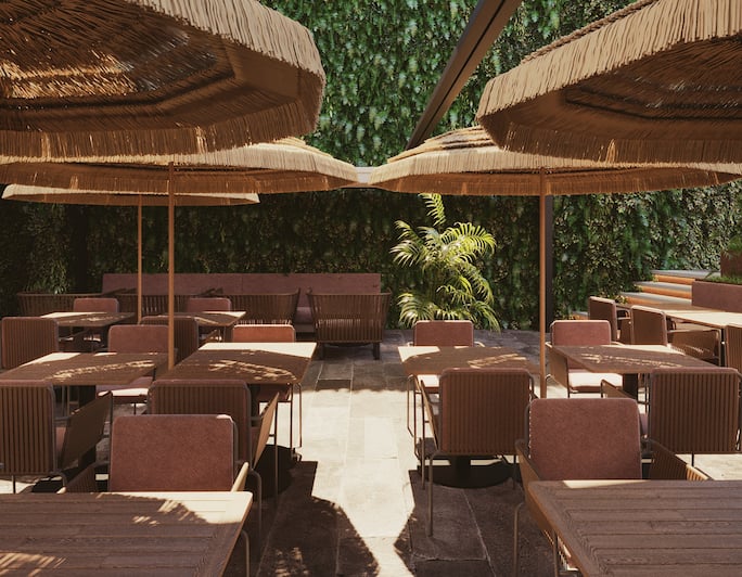 outdoor restaurant seating terrace