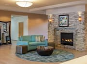 Lobby Seating and Fireplace