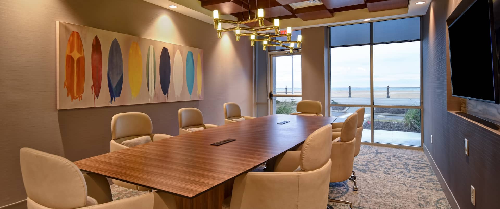 Meeting room with table and chairs