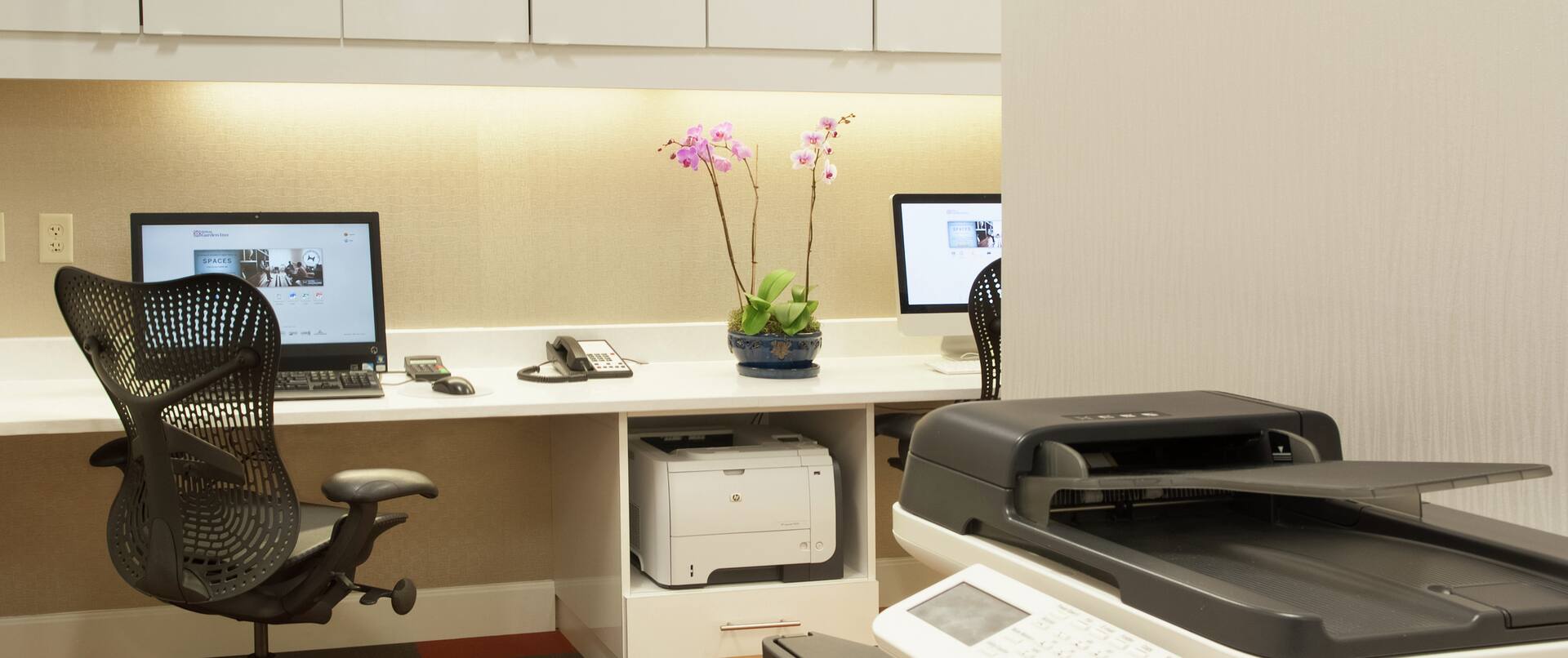 Business Center with Personal Computer Stations and Printer 