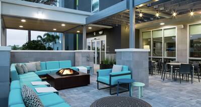 Hotel Outdoor Patio With Fire Pit
