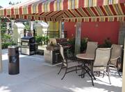 Outdoor Patio Area with Grills and Seating