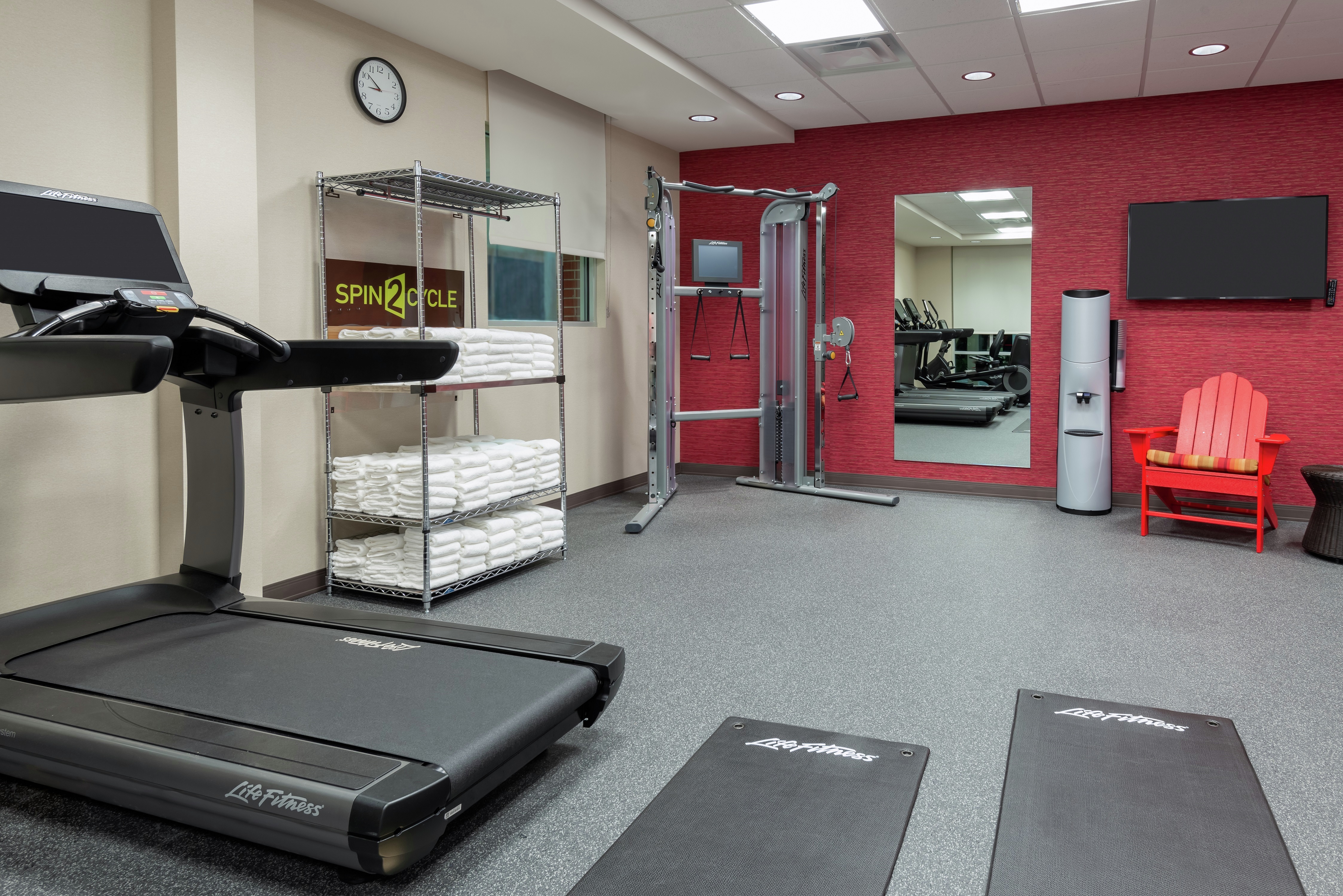 Fitness Center with Treadmill and Towels