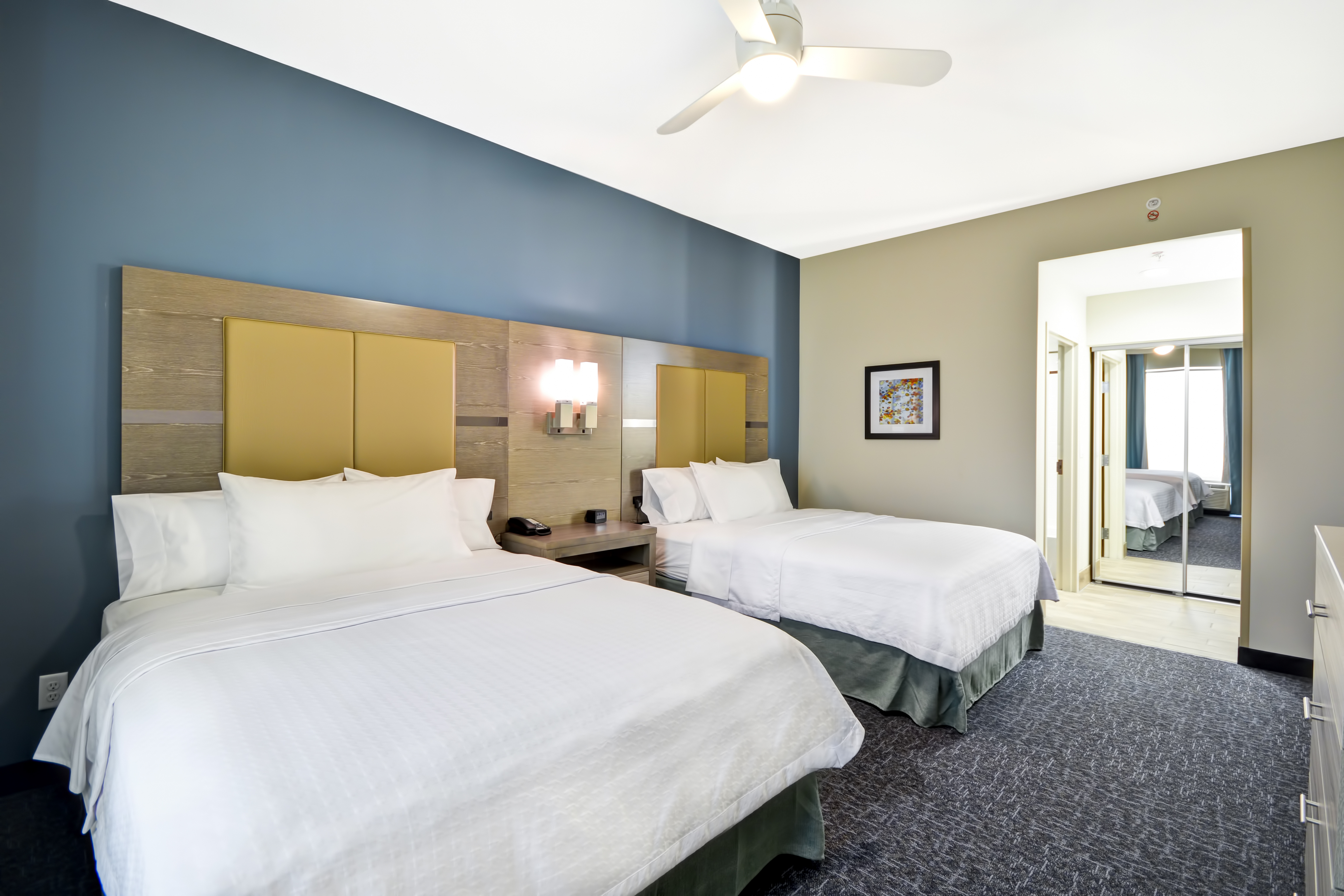 Homewood Suites by Hilton Orlando Theme Parks - Suite, Diagonal View of Queen Beds
