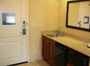 Guest Room Wet Bar with Microwave and Refrigerator 