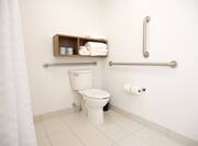 Accessible toilet with bathroom amenities