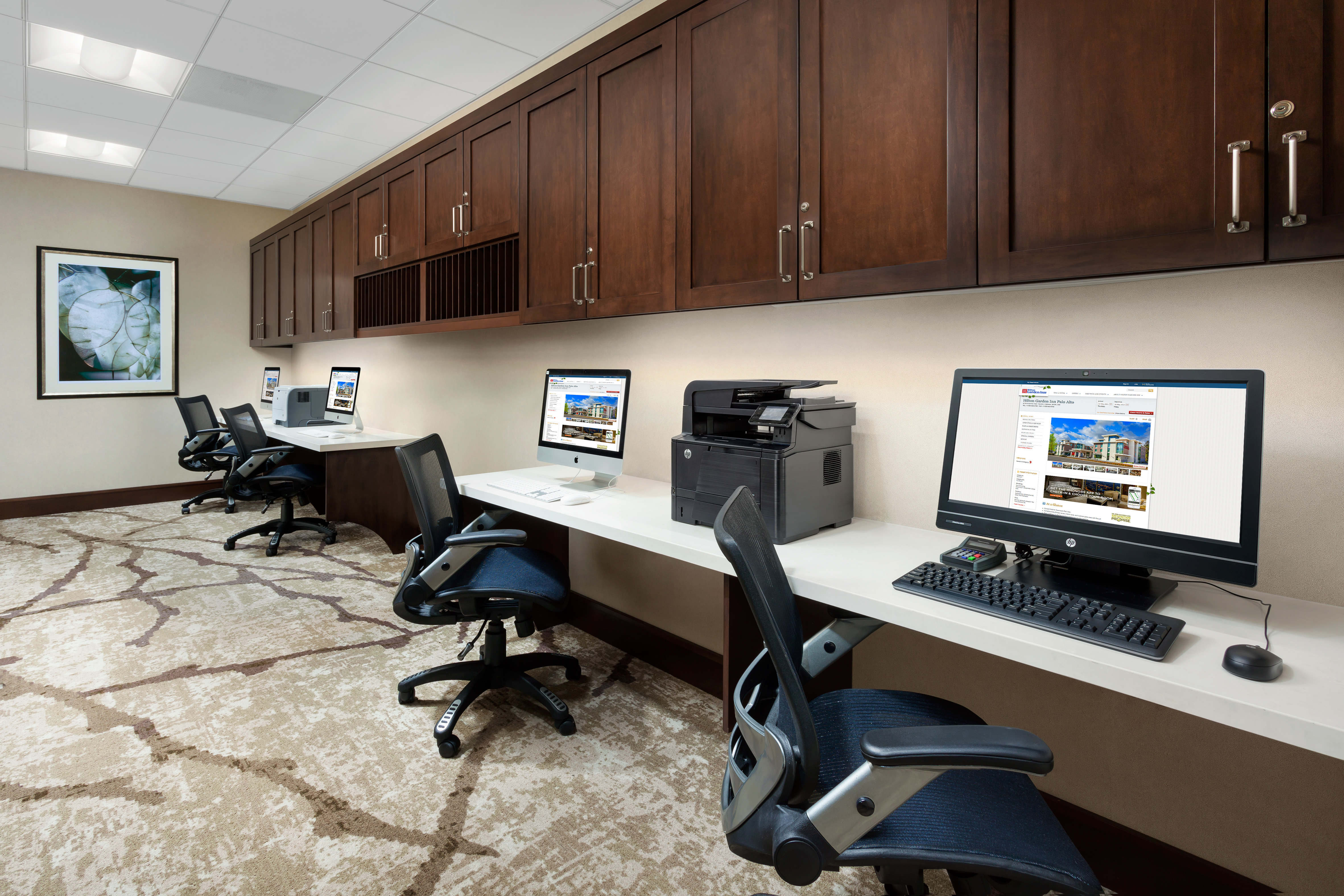 Business Center with Computers and Printers
