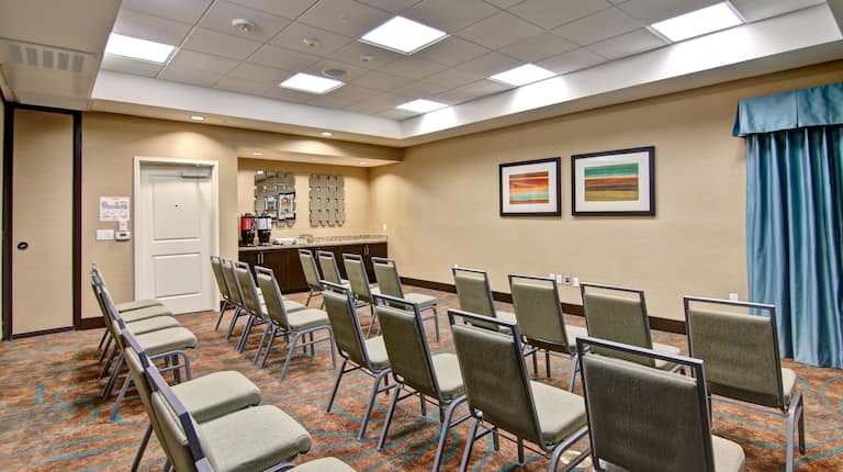 Bowl Meeting Room with chairs and coffee station