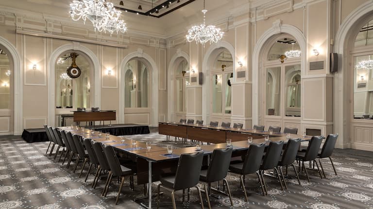 Ballroom With Meeting U-Shaped Conference Table