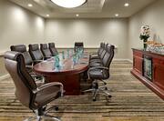 Boardroom with Meeting Table, Office Chairs and Beverage Station