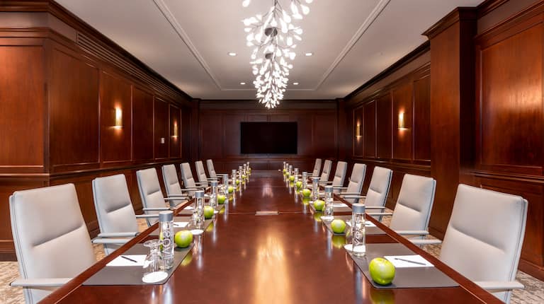 boardroom with table and chairs