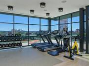 Exercise Equipment in Fitness Center with Outside View