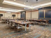 Hilton Hotel Captain Gray Meeting Room with Cafeteria Tables Setup