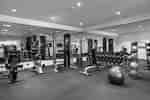 Fitness Center with Balance Ball, Elliptical Machines, Weights, and Dumbbells
